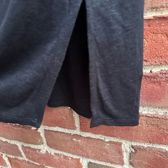 Eileen Fisher $148 Organic Linen Jersey Bateau Neck tunic Top Black XXS NEW - Picture 8 of 11